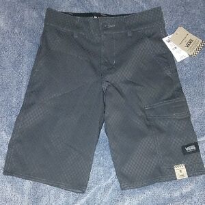 Vanphibian By Vans Dark Gray Checkered Shorts Boys Size 8 NWT